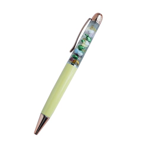 Image of Heart Ballpoint Pen Unique Floating Glitter Stationery Perfect Valentines Birthday Party Favor Gifts(Yellow)