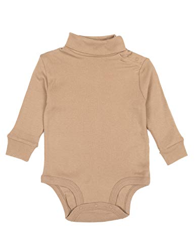 Image of Leveret Long Sleeve Baby Boys Girls Bodysuit Turtleneck 100% Cotton (Size 6 Months-2 Toddler)