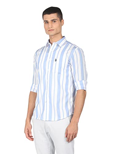 Image of U.S. POLO ASSN. Men's Cotton Regular Button Down Shirt (USSHTP0226 Blue S)