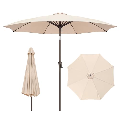 View 1 of FLAME and SHADE 11 ft Outdoor Market Patio Table Umbrella with Fiberglass Rib Tips and Tilt