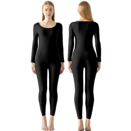 Bcenoilua Completo Intimo Termico da Donna, Maglietta a Maniche Lunghe e Pantaloni Set Termico, Intima Termica per Sci Elastica e Asciugatura Rapida