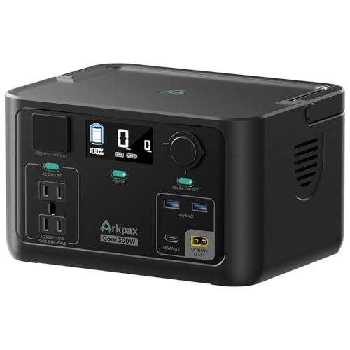 Portable Power Station Core 300W-192Wh LiFePO4 Battery, 600W Surge Capacity, 1.5-Hour Quick Charge,...