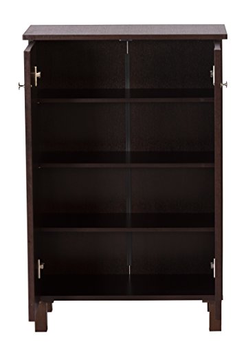 Image of DeckUp Alvo 2-Door Engineered Wood Shoe Rack (Dark Wenge, Matte Finish)