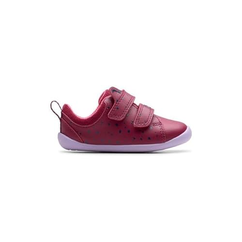 Clarks Roamer Wish 2v Wine Kids Girls First and Baby Shoes 8390-56F