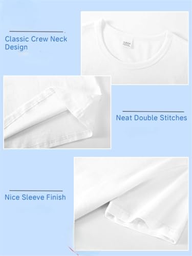 4 Pack Cotton Kids T-Shirts Short Sleeve Summer Crew Neck Basic Tops for Boy & Girl&Toddlers Unisex Children3