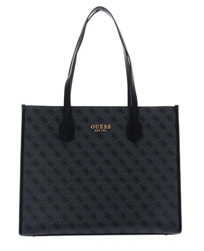 GUESS SB866524 Women's Silvana Logo Handle Flap Bags (Coal, One Size)