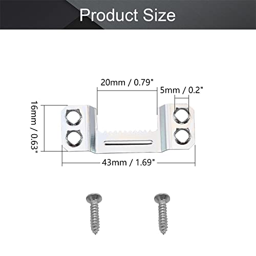 Image of MroMax 50PCS Sawtooth Picture Hangers Iron Picture Hangers 1.69 inch x 0.63 inch 4-Hole Picture Frames Hangers for Hanging Clock Paintings Artwork Picture Frame Hook Photos Silver