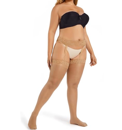 Women's Lace Suspender Tights Plus Size Sexy Sheer Garter Tights Ultra-Thin Garter Stockings2