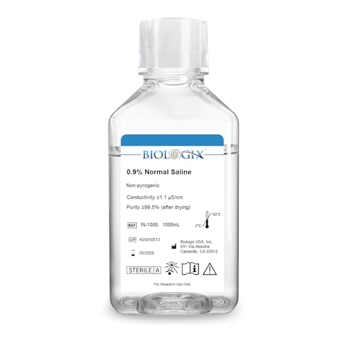 CryoKing 0.9% Normal Saline Solution 1000mL Sterile Sodium Chloride Solution Ready-to-Use Buffer for Lab Research Only