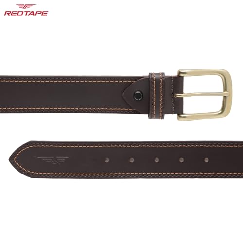 Image of Red Tape Men's Leather Belt | Genuine Solid Leather Casual Belt for Men | Stylish & Durable Waist Belt