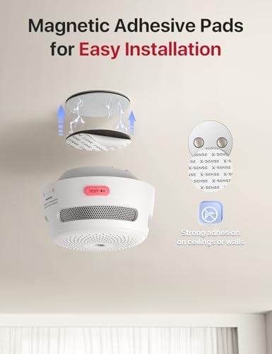 X-Sense Mini Smoke Alarm for Home, 10-Year Battery Fire Alarm, Smoke Detector with LED Indicator & Silence Button, Conforms to EN14604 Standard, XS01, 1-Pack