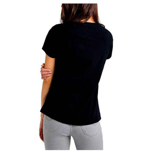 Lee Logo Tee, Camisetas Mujer, Negro, M