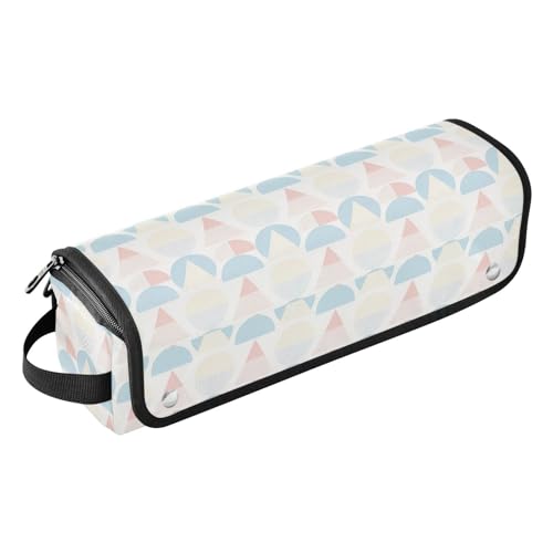 Estuche de viaje 2 en 1 para planchas y rizadores con almohadilla resistente al calor con cierre y gran capacidad en tono claro