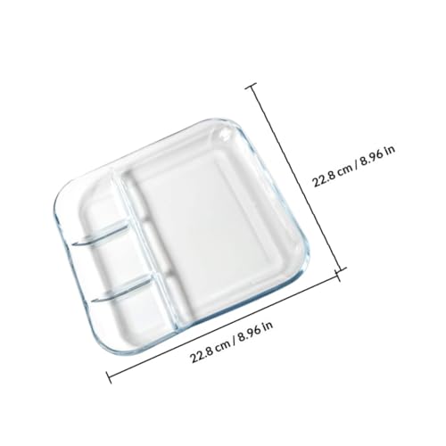 Plato para servir con secciones para salsa de vidrio resistente al calor miniatura 2
