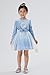 Disney Frozen Elsa Dress Toddler Girls A-Line Long Sleeve Velvet Bow Double-Layered Tulle Dresses Winter Fall Clothes Birthday Party Outfit 4-5T