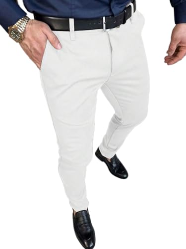 Oanviso Hommes Chino Pantalon Slim Fit Élastique Mode Pantalons Moulants Casual Stretch Pant Doux...