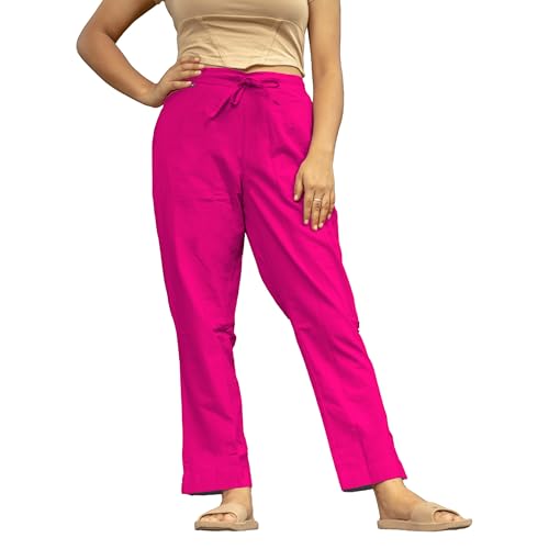 Image of Women's Cotton Regular Fit Trousers - Comfortable and Stylish Casual Office Wear Kurti Pants for Daily Use, Soft and Breathable Fabric