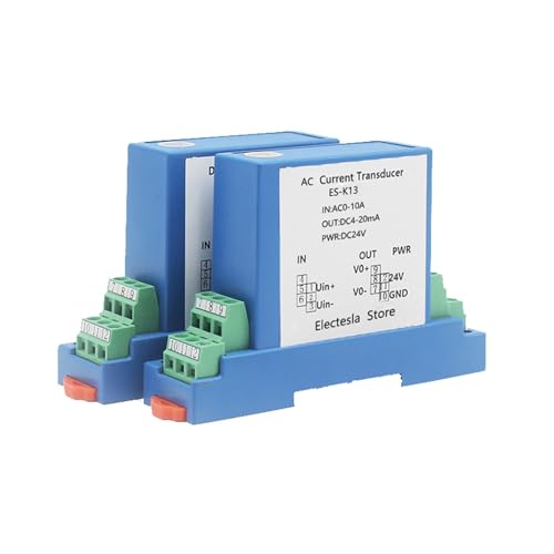 Transmisor K13 de corriente AC DC con entrada de 6A y salida de 20mA para riel DIN de 12V
