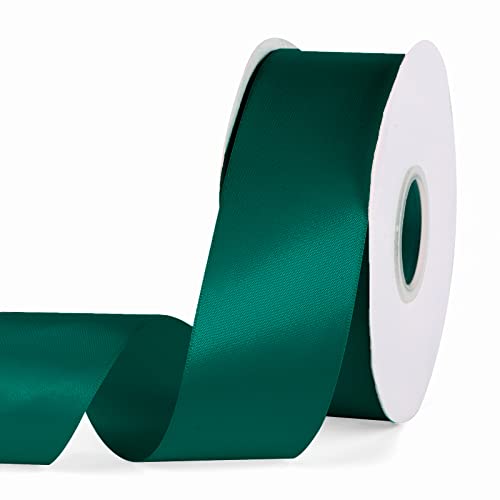 YBLANDEG Satin Ribbon Solid Color Forest Green 2 inches X 50 Yards,Double Faced Polyester Fabric Ribbon for Gifts Wrapping, Wedding, Party, Hair, Crafts, Bows, DIY Decor Ornaments