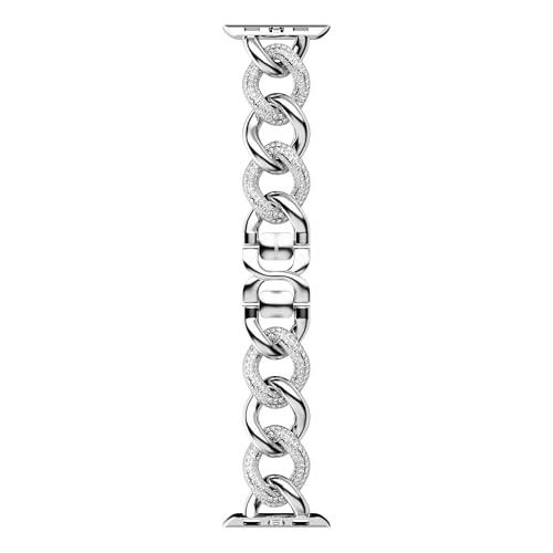 Swarovski Sparkling Chain Uhrenband, Armband aus Strahlenden Swarovski Kristallen und Edelstahl für die Apple Watch Seri...