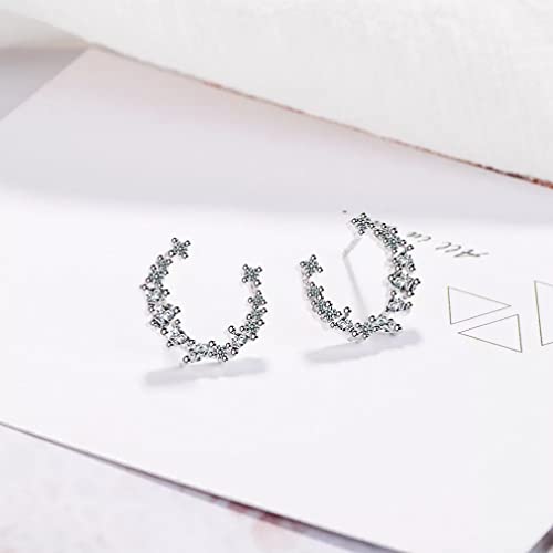 Collier lune irrégulier en zirconia et boucles d'oreilles d'exception - 5