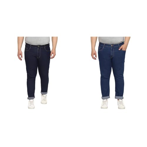 Urbano Plus Men's Regular Fit Washed Jeans Stretchable Pack of 2