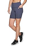 RBX Active Women's Bike Short, Running Workout Laser Mesh Insert Squat Proof Yoga Bike Short with Pockets for Women Laser Dark Blue 7-Inch M