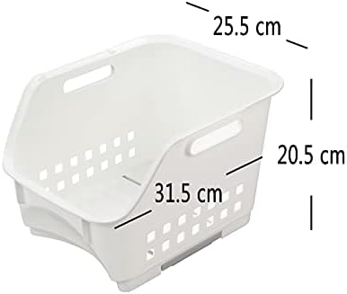 Easymanie 3-Tier Stacking Storage Baskets, Plastic Kitchen Basket