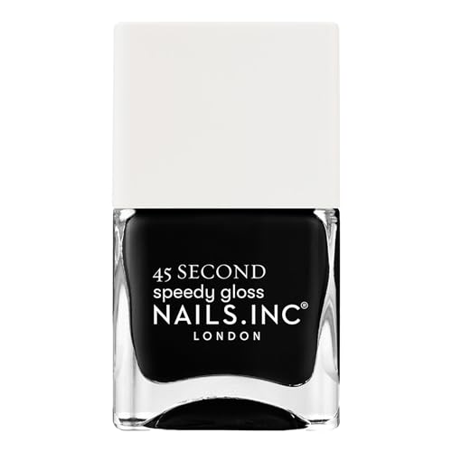 Nails Inc - CAMBRIDGE CALLS MY NAME Quick Drying Nagellack - Tiefes Schwarz - Schnelltrocknend in 45 Sekunden - Nagelstärkend mit Hexanal, Kalzium, Magnesium - Cruelty Free - Perfekte Maniküre