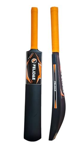 Image of FELIDAE (Size - 3) PRO Orange Kids Plastic Cricket Bat Kit (6 to 12 Years) 1 Tennis Ball / 1 Plastic Bat /Full Wicket Set for Kids