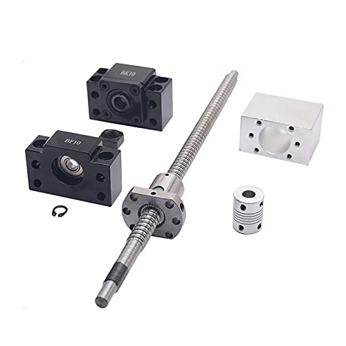 Husillo De Bolas SFU1204 De 1000 Mm | Diámetro 12 Mm, Paso 4 Mm | Incluye Soporte BK10/BF10 Y Volante