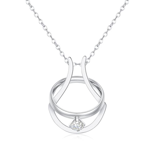 Necklace Ring Holder – Stainless Steel Ring Keeper Pendant for Women – Stylish & Durable Jewelry Holder Necklace