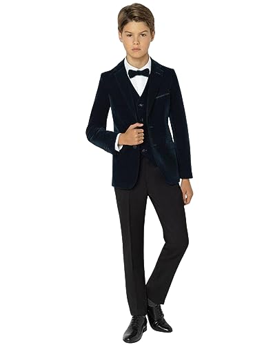 Tuxedos de banquet pour garçon en velours chic avec veste à revers échancré