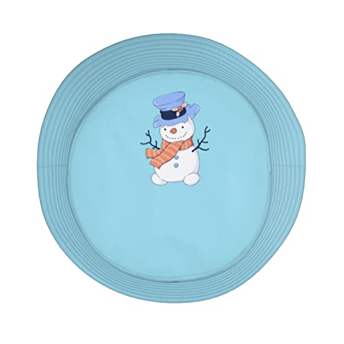 Bonito desenho animado cabeça de boneco de neve vestindo um chapéu-coco e cachecol chapéu balde para