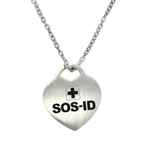 SOS-ID Kette Heart silber mit QR-Code – Notfall Anhänger in Herzform – Medizinischer Notfallpass als eleganter Schmuck – sofort abrufbare Gesundheitsdaten – sicher und stilvoll
