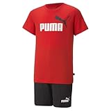 PUMA Jungen Ess 2 Color No. 1 Logo Tee And Shorts Set B - Traje de punto (1 unidad), For All Time Red, 140