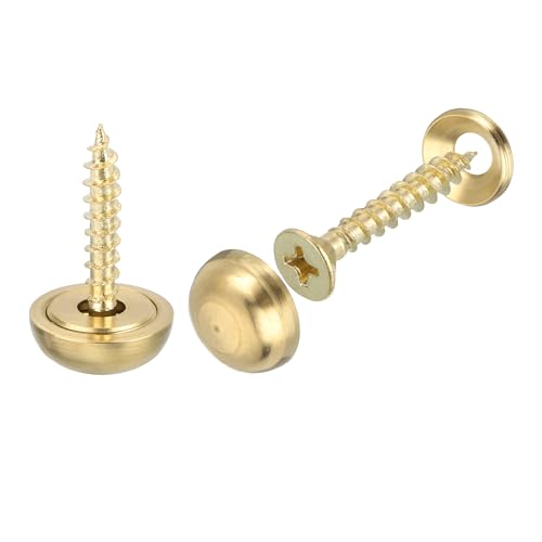 Vis de fixation meuble et miroir 15mm laiton doré avec cache vis esthétique uxcell