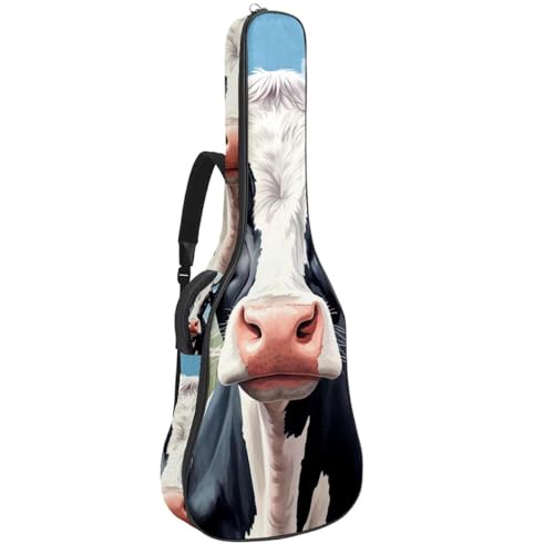 Housse pour guitare acoustique imprimé vache coloré original