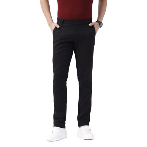 Image of BASICS Premium Cotton Stretch Formal Trousers for Men | Office Pants