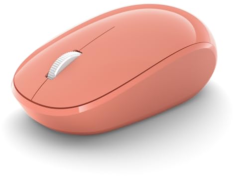 Microsoft Mouse Bluetooth - pêssego. Design confortável, uso direito/esquerdo, roda de rolagem de 4 vias, mouse Bluetooth sem fio para PC/laptop/desktop, funciona com computadores Mac/Windows