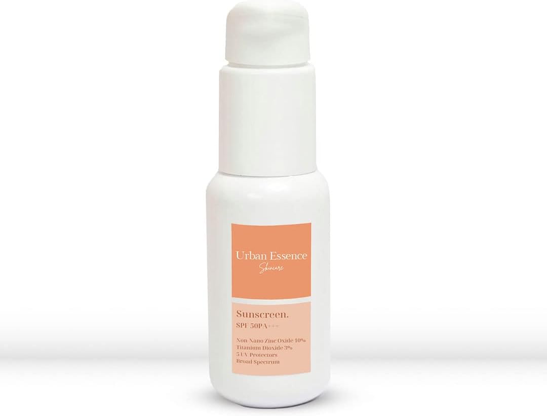 Urban Essence All Physical Sunscreen | SPF 50 PA+++ | Broad Spectrum | 10% Non-Nano Zinc Oxide | 3% Titanium Dioxide - 50ml