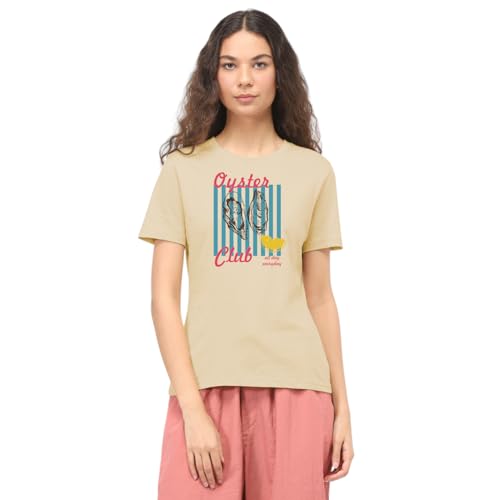 Image of Nobero Women's Graphic Printed T-Shirt | Regular Fit 180 GSM Cotton Tee for Women | Comfortable Round Neck Casual Wear