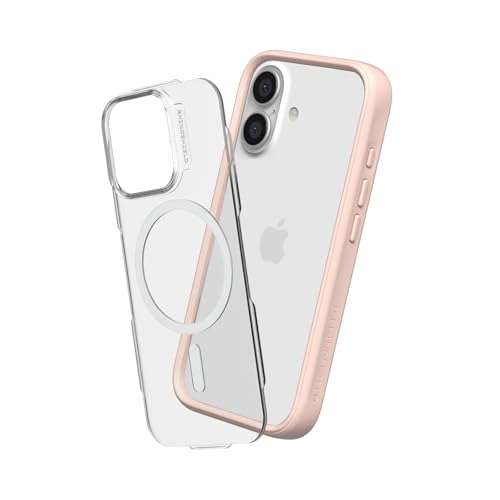 Coque iPhone 16 Plus RhinoShield Mod NX MagSafe rose poudré premium