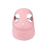 TUDUZ Kleines Haustier Hund Stickerei Einfarbig Hundecap Baseball Mütze Gurt Hat Sunbonnet Oxford Stoff Kappe Elternteil-Kind Mütze Baseball Cap Adjustable(Small,A-Rosa)