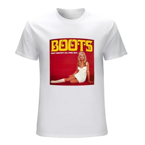 Photo de SHIKAIQI Men's Nancy Sinatra Boots T-Shirts White L