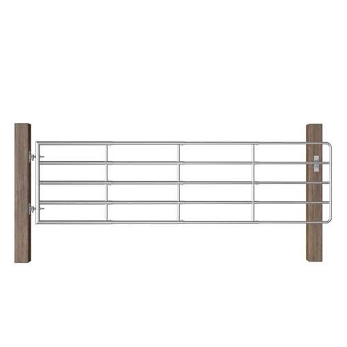 Puerta Campo 5 Barras Acero Galvanizado Seguridad Ganadera (115-300) x 90 cm