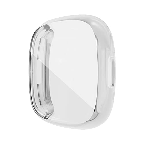 ALMNVO Ultra Thin Soft TPU Protector Bumper Cover Case Compatible with fitbit versa4,Premium Anti-fall Protective Shell Cover for versa 4,All-Around Protective Flexible Frame watch Case for Women Men