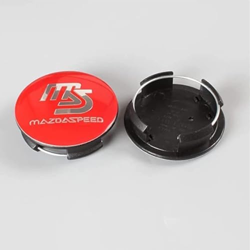 Coche Tapacubos Centrales Resistentes Agua Antioxidantes Duraderos con Logotipos Protectores Accesorios for Mazda MX5 MX306,Red