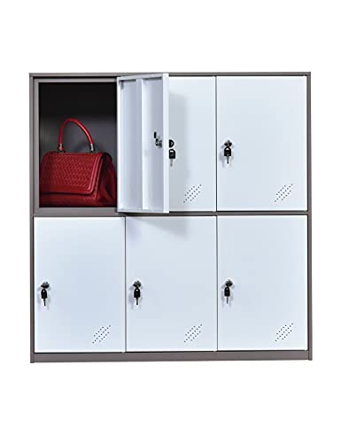 mecolor Steel Office Locker Cabinet with Keys, School and Home Storage Locker Organizerï¼ŒKids Locker for Cloth and Toy Organizer,Living Room Boy and Girl Metal Storage Locker Cabinet (White)