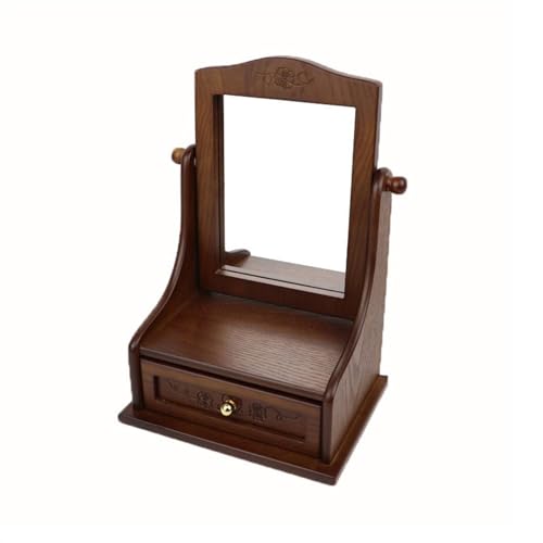 Espejo de tocador LJHFG63KUYT de madera, gran organizador vintage de lujo para maquillaje de hogar 4